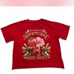 Strawberry shortcake crop top tee